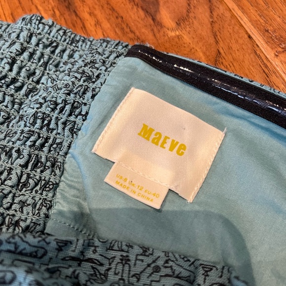 Anthro Maeve Teal Hieroglyphics Tube Top, 8 - Picture 12 of 13